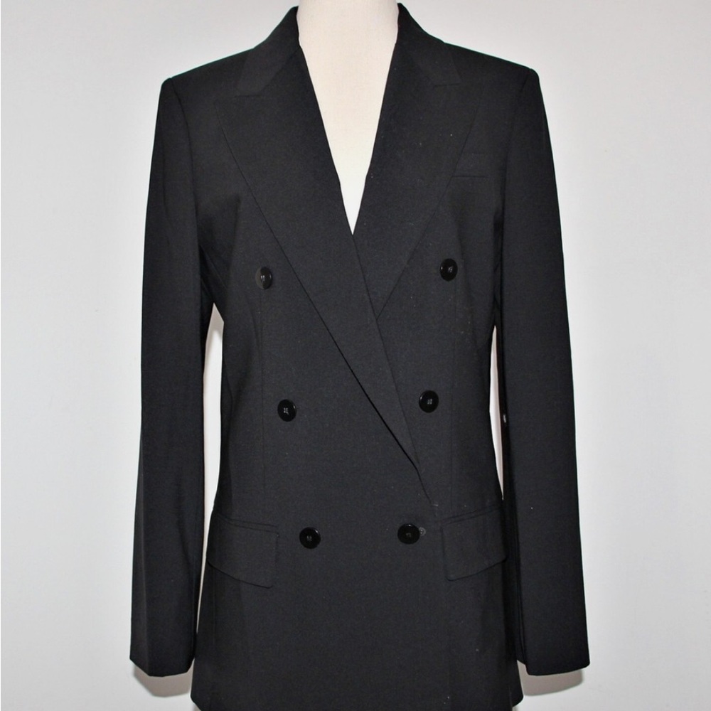 Theory Black Double-Breasted Blazer
